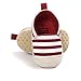 Kuner Infant Baby Boys Girls Canvas Stripe Moccasins Soft Sole Anti-Slip Prewalker Toddler Shoes