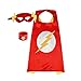 Superhero Capes for Kids, Dress up Costumes-Satin Cape with Felt Mask and Bracelet (C-The Flash)