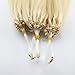 LaaVoo #60 Platinum Blonde Extension Beads Micro Loop Link Hair Extensions 22 inch 100% Natural Human Hair True Blonde 1g/strand 50g