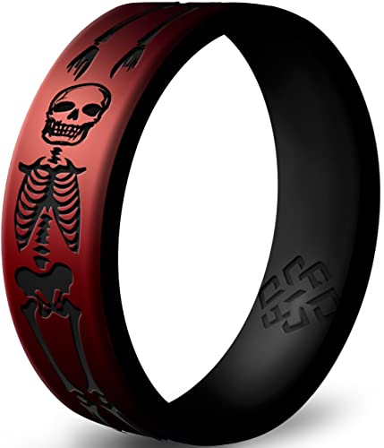 Knot Theory Skeleton Silicone Ring for Men and