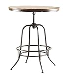 Homelegance Angstrom Rustic Wood and Metal Adjustable Height Round Dining Table