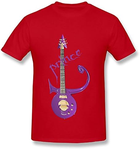WczSurpo Mens Tshirt-Cool Prince Purple Rain Guitar Symbol 80s Red 3X