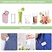 scurry 2 Pack Collapsible Reusable Straw, Composed of Stainless Steel and Food-grade Silicone, Portable Set with Hard Case Holder and Cleaning Brush, For Party, Travel, Outdoor, etc.(Pink&Green)