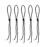 Bluecell Pack of 5 Black Color Unisex Sunglasses Eyeglasses Adjustable Rope Eyewear Retainer (Black)