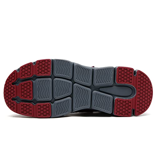 TSIODFO Herren Schlupfschuhe - Leichte Walking Schuhe Mit Memory-Schaum, Elastischen Schnürsenkeln