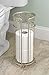 mDesign Free Standing Toilet Paper Holder for Bathroom Storage - Satin
