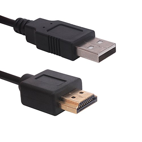 USB to HDMI Cable, Yeworth 1.8m USB 2.0 Male to HDMI Male Golden Plated Charger Cable Splitter Adapter - Thumbnail 3