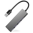 VANMASS 4-in-1 USB Hub, Ultra Slim Portable USB A to 4 Ports USB 3.0 Data Splitter with Dual Layers Shield and High-speed Data Transmission for Macbook, Mac Pro/mini, USB Flash Drives, etc