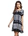Romwe Loose Casual Short Sleeve Tie Dye Ombre Swing T-Shirt Tunic Dress Black S