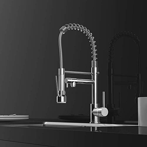 Kitchen Faucet with Pull Down Sprayer, Arthas Single Handle High Arc Brushed Nickel Pre Rinse Copper Casting Kitchen Sink Faucet