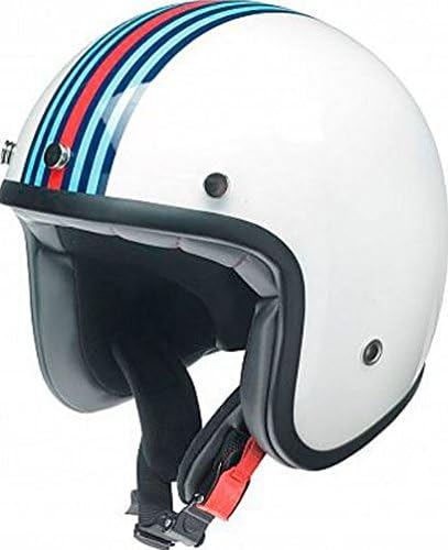 Amazon Redbike レッドバイク M Racing Jet ヘルメット ジェットヘルメット バイク かわいい カフェレーサー Xs 53 54cm 白 ジェット 車 バイク