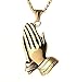 HZMAN Christian Praying Hands Pendant Stainless Steel Plated the Hands of an Apostle Necklace