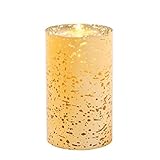 Luminara Flameless Candle Gold Mercury Glass Pillar Cylinder 6 inch 10006349