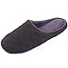 Men's Comfort Quilted Cotton Memory Foam House Slippers Slip On House Shoes (Medium / 9-10 D(M) US, Dark Gray)