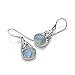 925 Sterling Silver Filigree Moonstone Gemstone Oval Shaped Dangle Hook Earrings 1.3