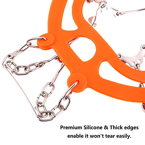 image for Hapire Orange Traction Cleats Crampons Unisex Men Women Ice Grippers A