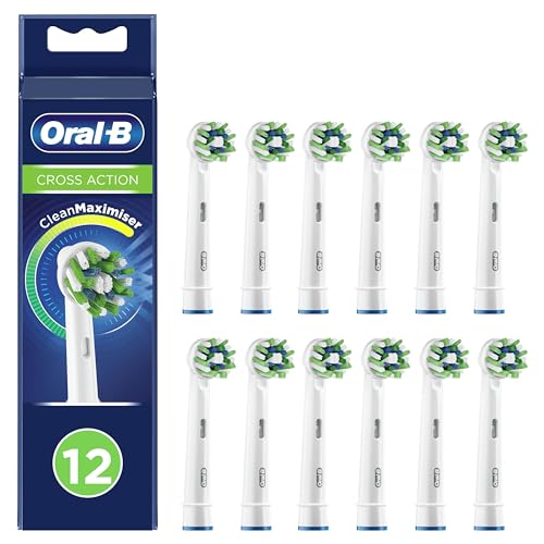 Oral-B CrossAction Recambios para Cepillo de Dientes Eléctrico, Pack de 12 Cabezales, Blanco - Originales (Tamaño Buzón)