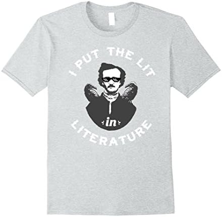Mens Edgar Allan Poe TShirt - Funny Thug Lit Life Literature Tee Small Heather Grey