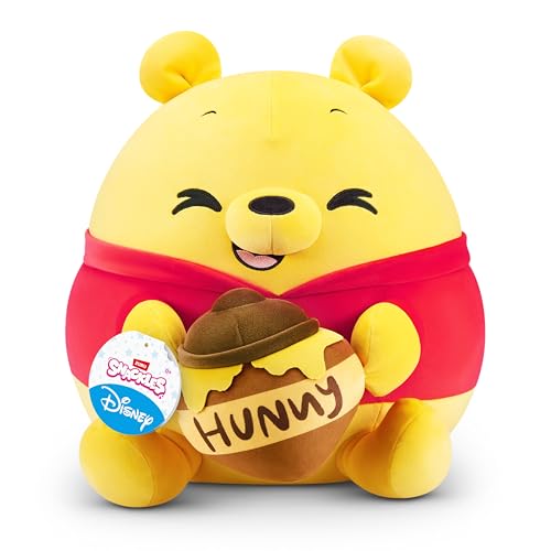Snackles Disney 14-inch Plush Pooh&Honey (WINNIE THE POOH) by ZURU, Plush with Snack Accessory