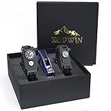 Kopwin Paracord Survival Bracelet Set - Bonus Keychain Multitool Included. Military Grade Bracelets With Compass, Magnesium Flint Fire Starter, Emergency Whistle, Knife And Led Light. Set Of 2- Camo