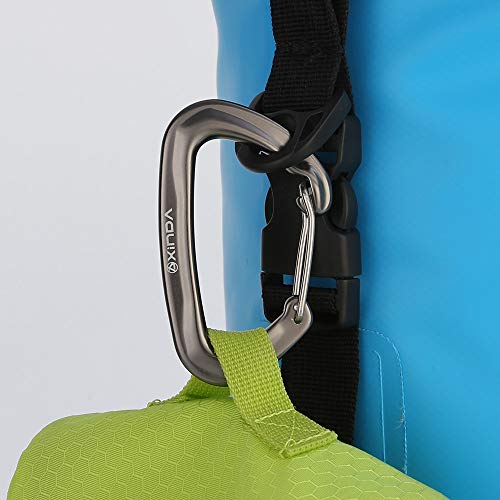 XINDA Carabiner Clip 12KN/2645lb 4pack,Heavy Duty Aluminium Alloy Carabiners for Hammock,Keychain Locking,Dog Leash,Outdoor Hiking(Gray 4PC)