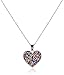 Carly Creations Women's Silver Plated Genuine Crystal Multicolored Heart Pendant