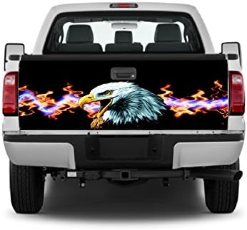 Eagle Flames Tailgate Wrap Vinyl Graphic Decal Sticker Wrap
