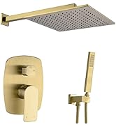 TRUSTMI Brushed Gold 8-Inch Widespread Bathroom Faucet - 2-Handle Brass Sink Faucet With Pop-Up Drain
