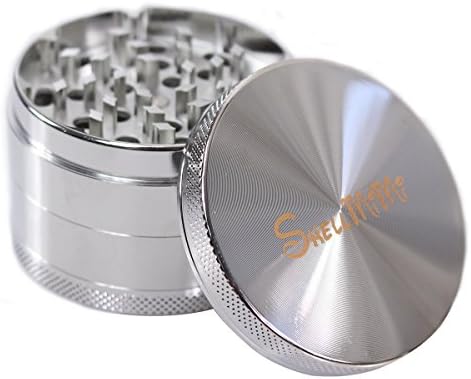 ShellMiMi 4 Layer Metal 2.5 inches Diameter Aluminum Metal Good Tobacco Weed Dry Herb Grinder