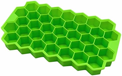 aiyvi Honeycomb Shape Ice Cube 37 Cubes Ice Tray Ice Cube Mold Storage Containers Ice Cube (green)