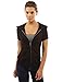 PattyBoutik Women's Hoodie Zip Up Short Sleeve Jacket (Black S)