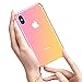 SALAWAT for iPhone Xs Case, Clear iPhone X Case Cute Gradient Slim Anti Scratch TPU Phone Case Cover Reinforced Corners Shockproof Protective Case for iPhone X/Xs (Pink Gold)