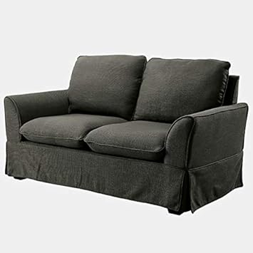 Amazon Com Slipcovered Loveseat With Recessed Arms Linen
