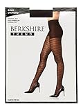Berkshire Women's Plus Size Bold Diamond Control Top Tights, Black, 3X-4X