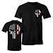 Thin Red Line Firefighter Patriotic Skull USA Flag Men's T Shirt (Black, L)
