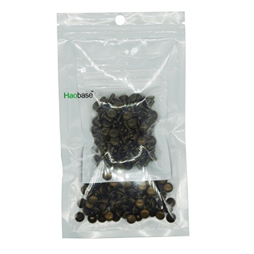 Haobase 100pcs Leather Crafts Gunmetal Double Cap Sewing Rivet Leathercraft Rivets
