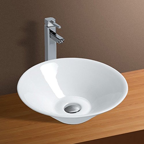 Cuba de Apoio Banheiro Lavabo Sobrepor Redonda de Porcelana Cerâmica Louça C261 - Premierdecor