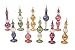 CraftsOfEgypt Egyptian Perfume Bottles Set of 10 Hand Blown Decorative Pyrex Glass Vials Height 4 Inch (12 cm)