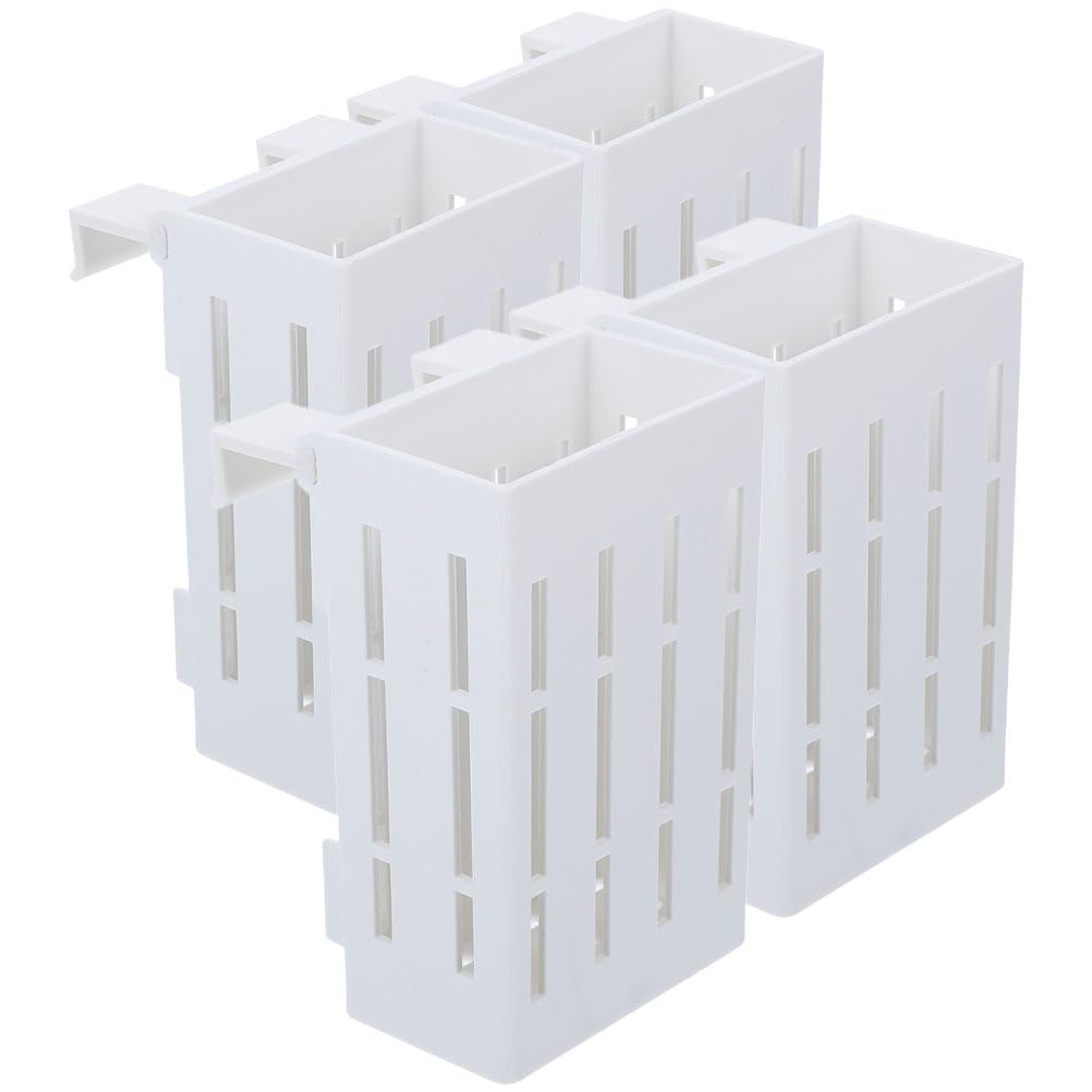 4Pcs Hanging Aquarium Plant Holder with Holes Lightweight Plastic Fish Tank Plant Pots for Hydroponic Aquatic Plants and Home Decoration