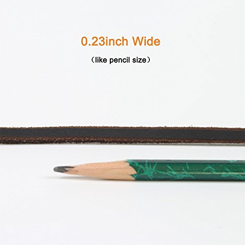 image for HiCaptain 1/4 inch x 6 feet Thin Leather Pet Leash, Durable Dog Leashe