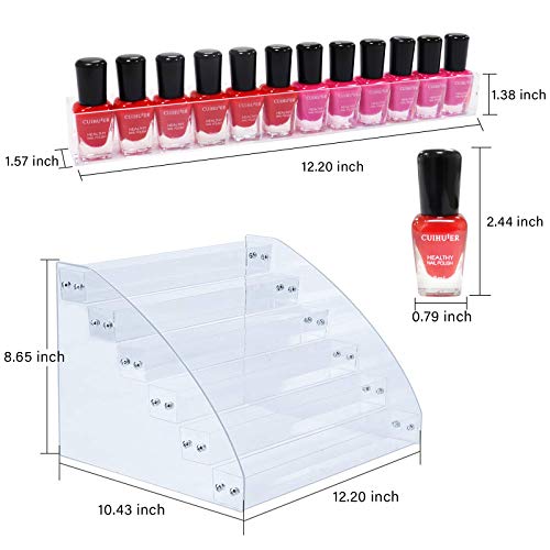 KLATIE Nail Polish Organizer 6 Layers Acrylic Nail Polish Rack, Acrylic