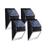 Mpow Solar Lights, Wall Lamp Wireless Security Outdoor Lighting for Patio, Deck Yard, Garden, Home Driveway Stairs, Outside Wall, Day/Night Auto On/Off - (No Dim Light Mode), Light Sensor, 4 Pack