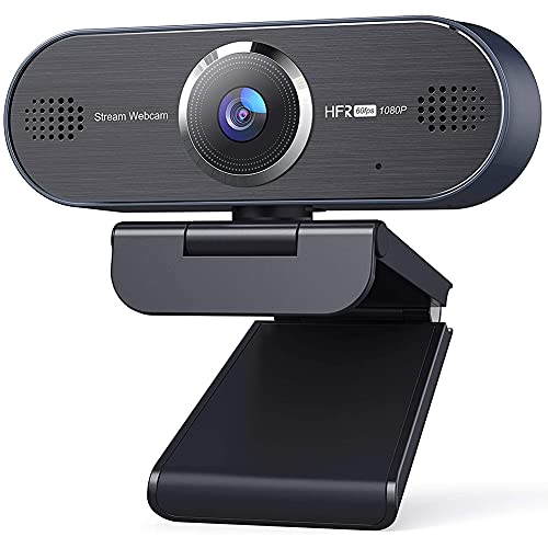 Upgraded 60FPS cam, Ultra Smooth 1080P  Camera with Microphone