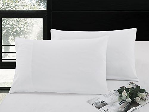 Pollymaid Linens Ultra-Soft 100-percent Double-Brushed Microfiber 2-Piece Pillow Case Set - Flap End (Standard Size Pillowcases, White)