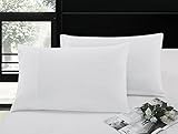 Pollymaid Linens Ultra-Soft 100-percent Double-Brushed Microfiber 2-piece Pillow Case Set - Flap End (Standard Size Pillowcases, White)