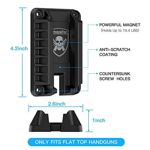 AmazeFan Magnetic Gun Mount & Holster for Vehicle, Home or Office, Handgun Magnet Firearm Accessories, Concealed Holder for Pistol in Truck, Car, Vehicle, Wall, Desk - Thumbnail 2