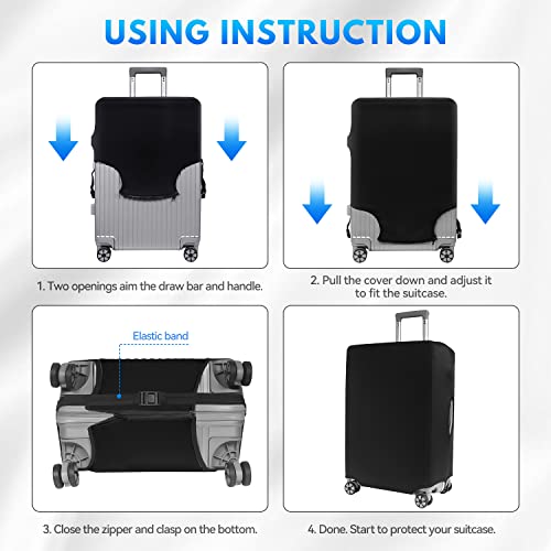T Tersely Travel Luggage Cover Spandex Suitcase Protector Washable Baggage Covers (for 48cm/18"-80cm/30" luggage) Premium Elasticated Luggage Protector -Go Travel (H532, XL（74cm/29"-80cm/30"）)
