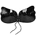 Strapless Self Adhesive Silicone Invisible Push-up Bra Reusable Padded Invisible Bra Silicone Pasties, Black C