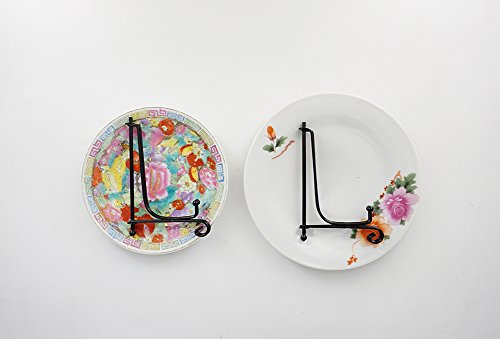 image for Artliving (2 Pack) Iron Display Stand, Black Iron Easel Plate Display 