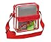 Clear Crossbody Messenger Shoulder Bag with Adjustable Strap NFL Stadium Approved Transparent Purse (Red)